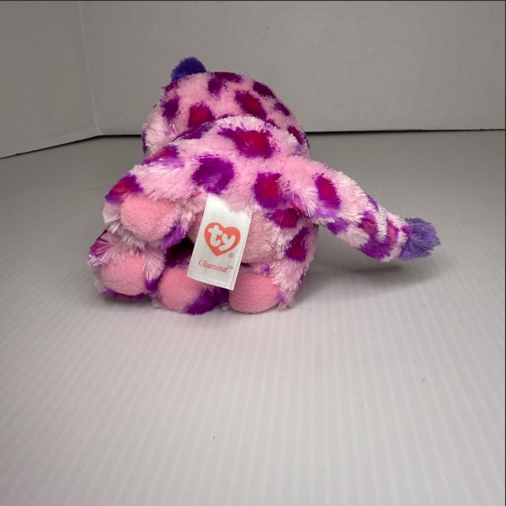 GLAMOUR the PINK PURPLE LEOPARD - Ty 6" Beanie Boos - NEW with TAGS Glitter Eyes - Picture 4 of 6